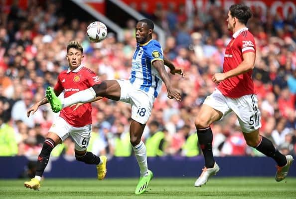 Brighton striker Danny Welbeck gave the Manchester United defence a torrid time in the first half