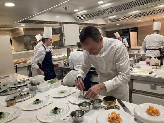 Two-star Michelin chef Christophe Hay at work