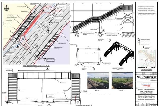 The proposed stepped footbridge at Birch level crossing in Barnham