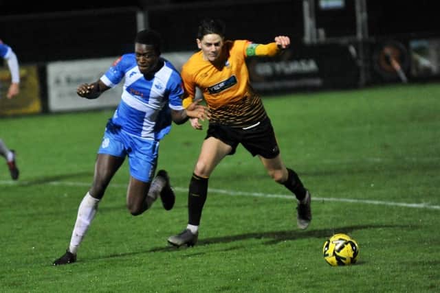 Littlehampton Town's Dion Jarvis was on the scoresheet for Golds this week | Picture: Stephen Goodger