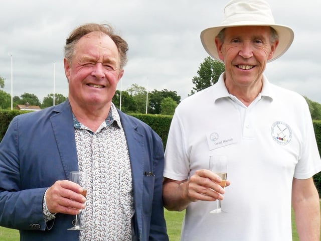 Adrian Moss, leader of the council, with David Russell