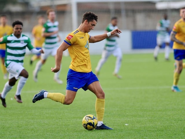 Action from Lancing's win over Corinthian in the Isthmian south east division