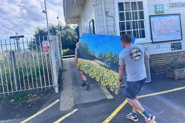 The new artworks are being painted on cement boards