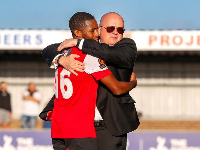 Action from Eastbourne Borough v Weymouth in the National League South:Eastbourne Borough v Weymouth