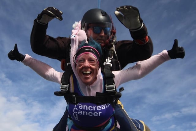 Melanie Tyerman jumped out of a plane to raise awareness of pancreatic cancer