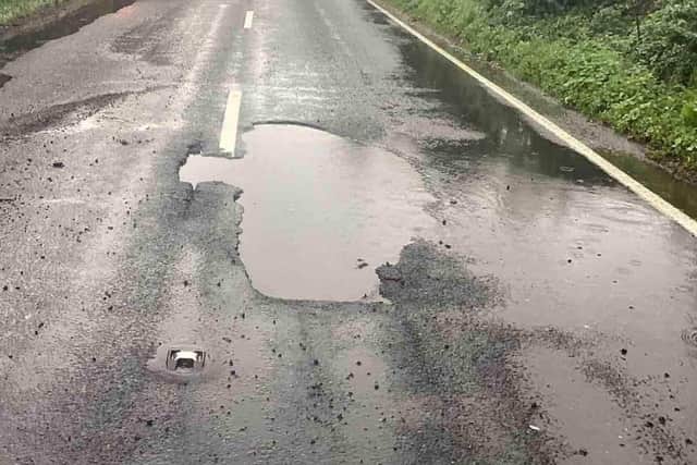 Repair work on the B2201 Chichester Road near Donnington has been complicated by the discovery of a water leak, with the road closure also affecting bus services between Chichester and The Witterings. Picture: West Sussex Highways