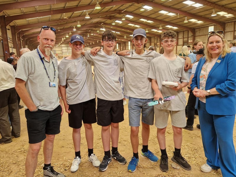 The Imberhorne School team with East Grinstead and Uckfield MP Mims Davies