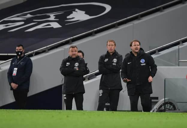Graham Potter and backroom staff, Brighton (Photo by Mike Hewitt/Getty Images)