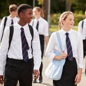 Group Of Teenage Students In Uniform Outside School Buildings. Picture: Monkey Business Images, Adobe Stock