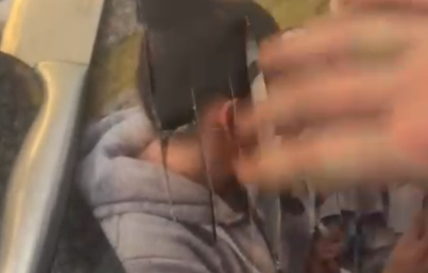 Maguire, after he had just slashed a canvas in the property