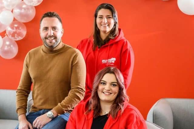 L-R, Mitch Clark (Regional Manager), Lara James (Road Account Manager), Carys Rose Shears (Branch Manager)