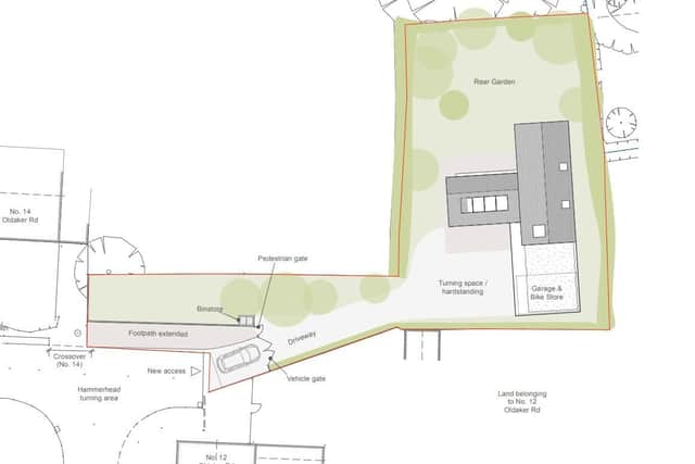 Proposed site layout of the new build home in Newick