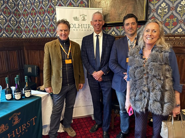 Horsham MP John Milne with the team at Coolhurst Vineyards.