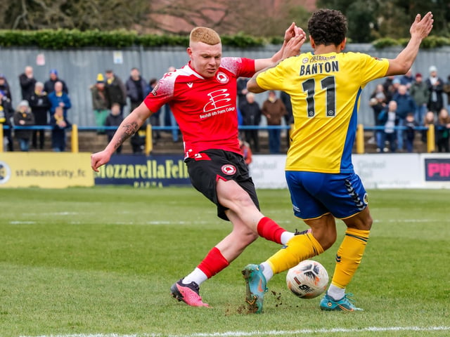 Eastbourne Borough recovered from 2-1 down at half-time to win 3-2 at St Albans City. Picture by Lydia Redman