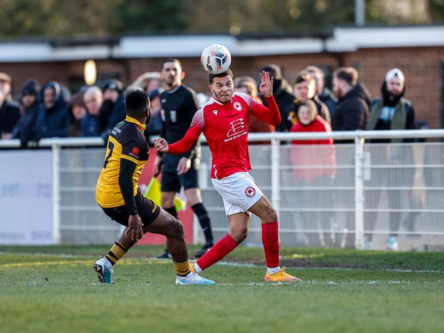 Action from Eastbourne Borough's 1-0 defeat at Cheshunt in National League South