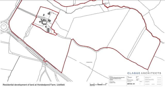 The proposals, submitted by Castlefort Homes, outline the erection of 400 new houses at Horstedpond Farm on the southern edge of the East Sussex town.