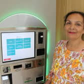Cabinet Member for Resources Councillor Tahira Rana with one of the cash machines.