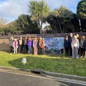 'Say no to the pole': Residents held a campaign day on Saturday, November 12 at the site of the proposed 5G mast in East Preston