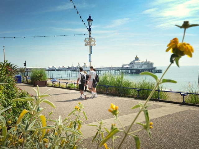 Eastbourne seafront pictured on July 30 2024 during a mini heatwave.