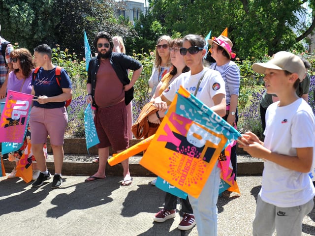The National Education Union held a march and rally past the Secretary of State for Education’s Office in Chichester and on to County Hall. SR2307072 Photo by S Robards/Sussex World