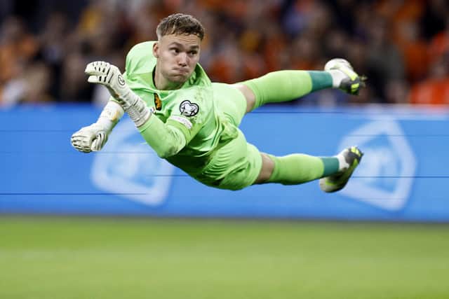Goalkeeper Bart Verbruggen started his first Europa League game for Brighton, on home soil, as Albion secured back-to-back wins over Ajax. (Photo by KENZO TRIBOUILLARD/AFP via Getty Images)