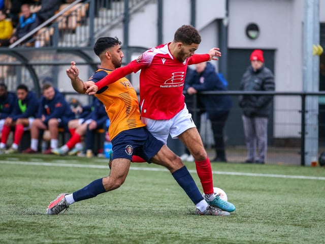 Action from Eastbourne Borough's 5-1 win at Slough Town in the National League South