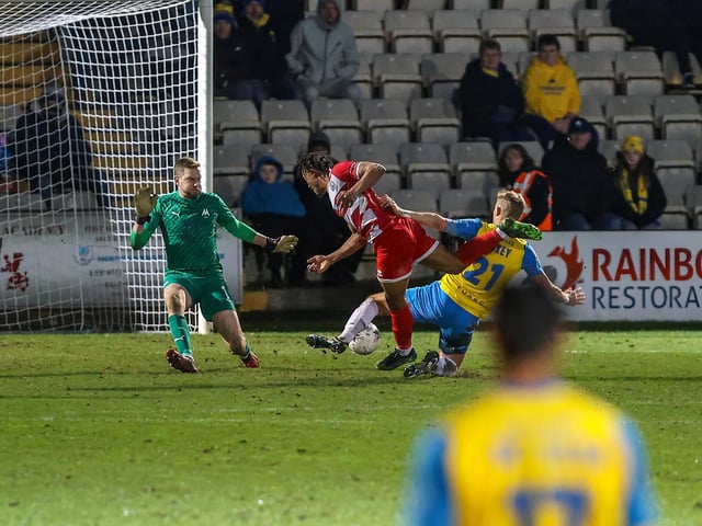 Action from Eastbourne Borough's 2-2 draw at Torquay United in National League South