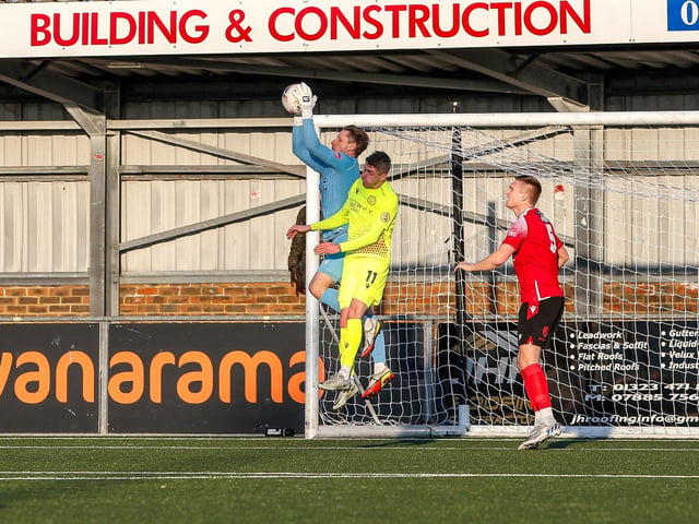 Action from Eastbourne Borough's win over Hungerford Town in the National League South