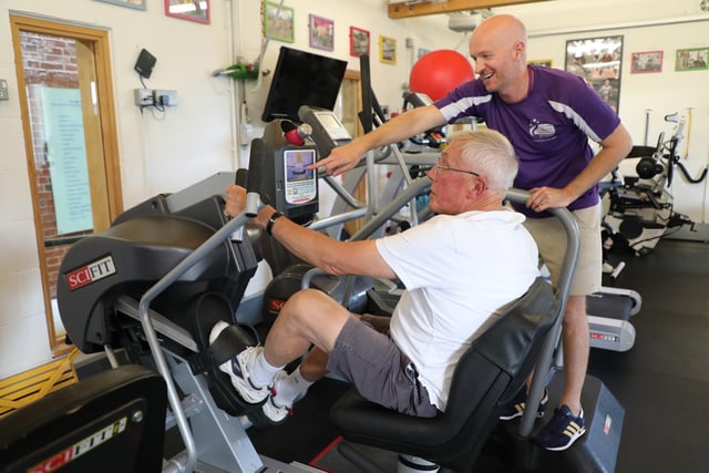 Lu's husband and carer Roger has also benefited from using the gym