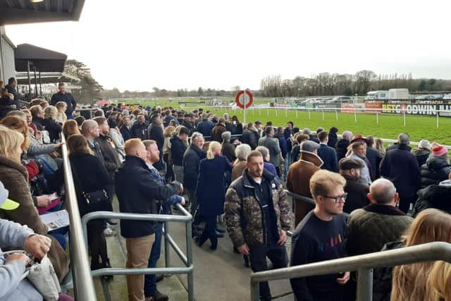 Fontwell Park's premier enclosure was packed for the opening race of the Boxing Day meeting | Picture: Steve Bone