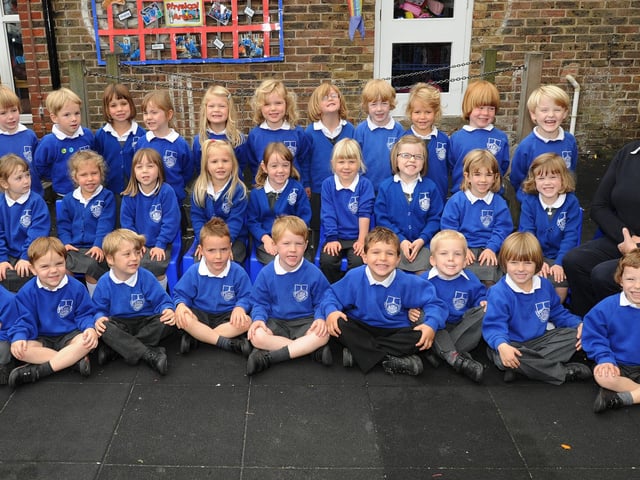New pupils at St Lawrence C Of E Primary School, Hurst, in 2010