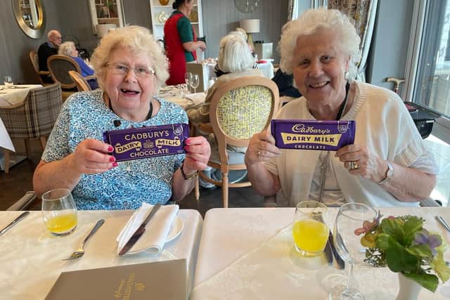 Residents with the chocolate