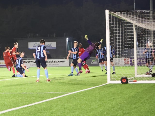 Action from Worthing FC's 6-2 Sussex Senior Cup win over Crowborough Athletic at Woodside Road