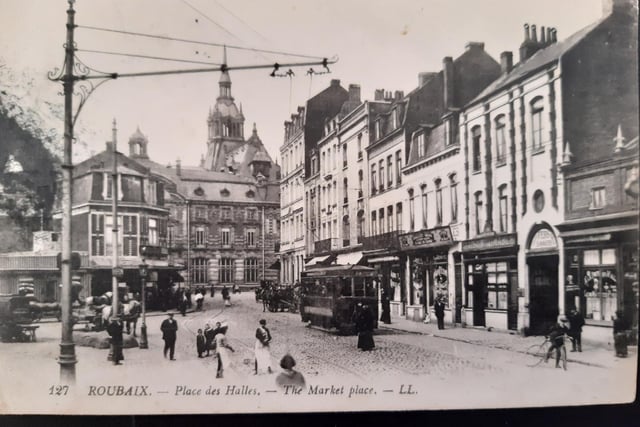 May 8, 1919 The marketplace, Roubaix The censor has not erased the name of the town as the fighting was over.