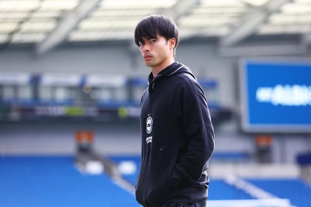 Mitoma, 25, joined Brighton in the summer of 2021 from J1 side Kawasaki Frontale and made his league debut in August 2022, having spent a season-on loan at Union SG in Belgium. (Photo by Bryn Lennon/Getty Images)