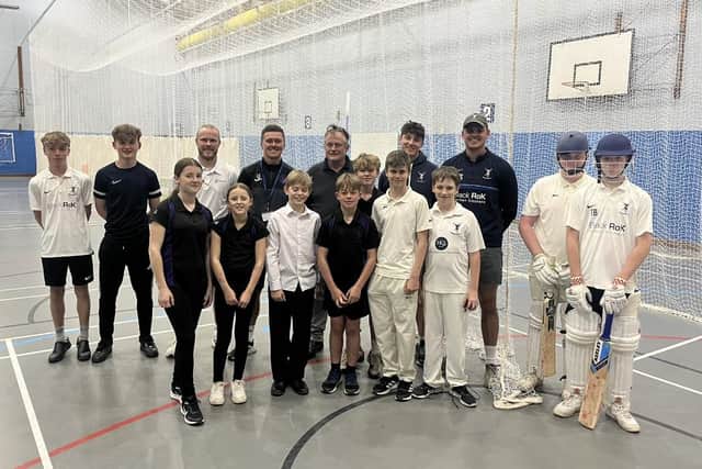 Buxted Park cricketers try out the new nets | Picture supplied by Buxted Park CC