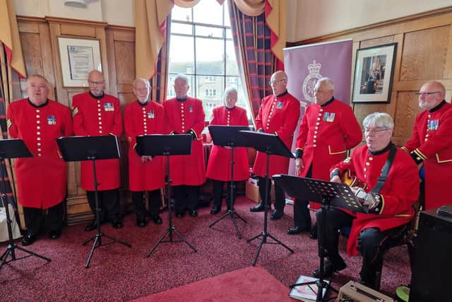 The Chelsea Pensioner Singers provided entertainment before a buffet lunch was served at the New Millenium Chamber in Littlehampton