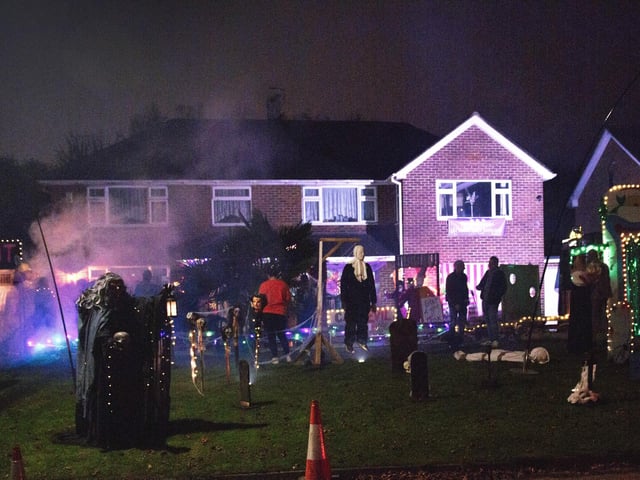 Halloween house at 5 Gillsmans Park, St Leonards, in aid of St Michael's Hospice. Photo by Frank Copper.