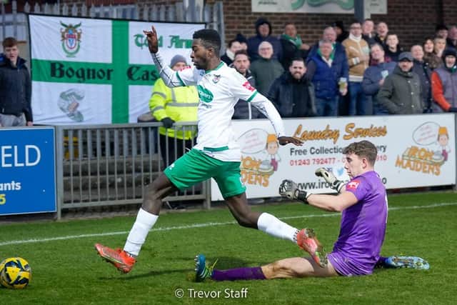 Action from the Rocks' home defeat to Horsham | Picture: Trevor Staff