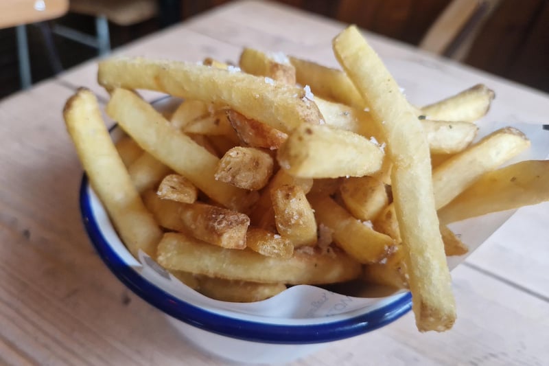 Skin on fries with rosemary salt