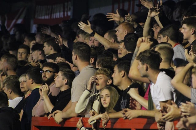Reds fans at the Broadfield Stadium