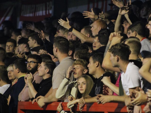 Reds fans at the Broadfield Stadium