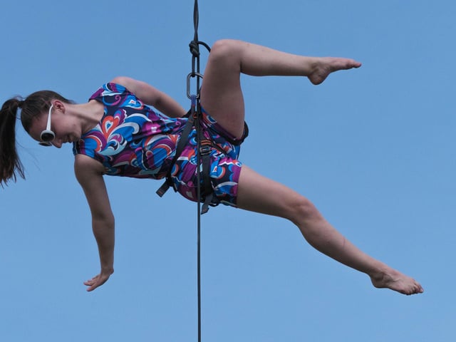 The brilliant aerial act Knotted Aerial were among the festival's entertainers