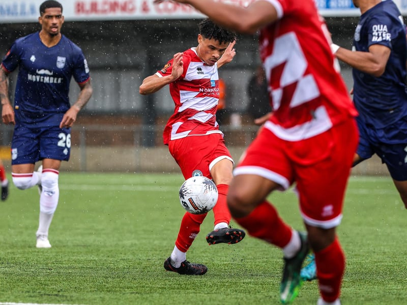 Images from Eastbourne Borough's 2023-24 season opener, a 1-0 National South home win over Hampton and Richmond