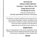 The Agenda for the Rustington Annual Parish Meeting includes a presentation from Sussex Police