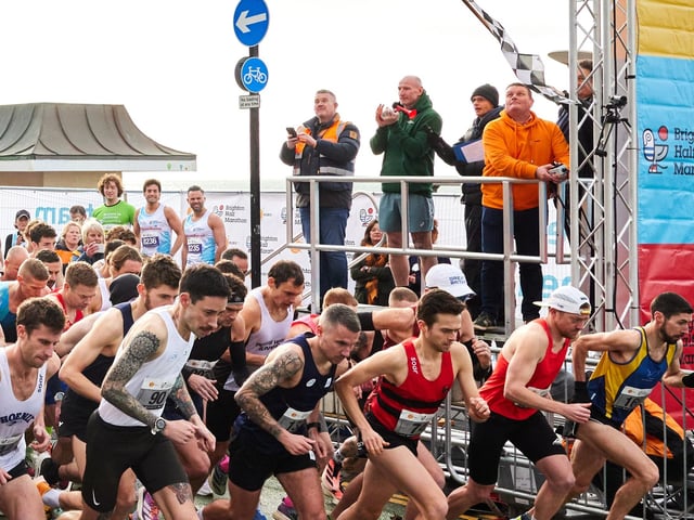 Action at the Brighton Half Marathon