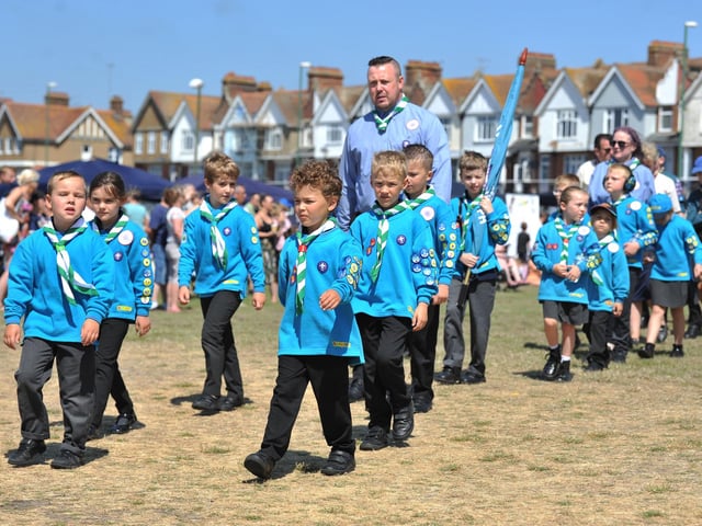 The Littlehampton Armed Forces Day parade on June 24, 2023, with veterans and uniformed groups