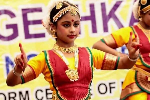 Nine-year-old Sanaya Mohandas from Burgess Hill Girls has been practising Bharatanatyam since she was six