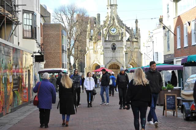 Town centre in Chichester. Pic S Robards SR2202075