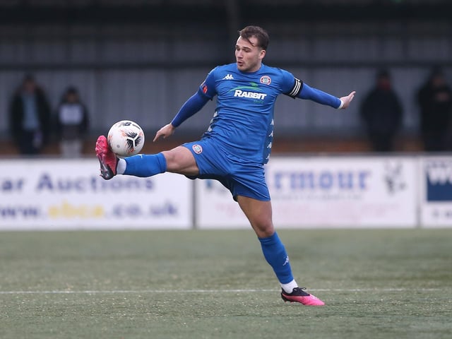 Action from Worthing's 2-0 National South win at Eastbourne Borough